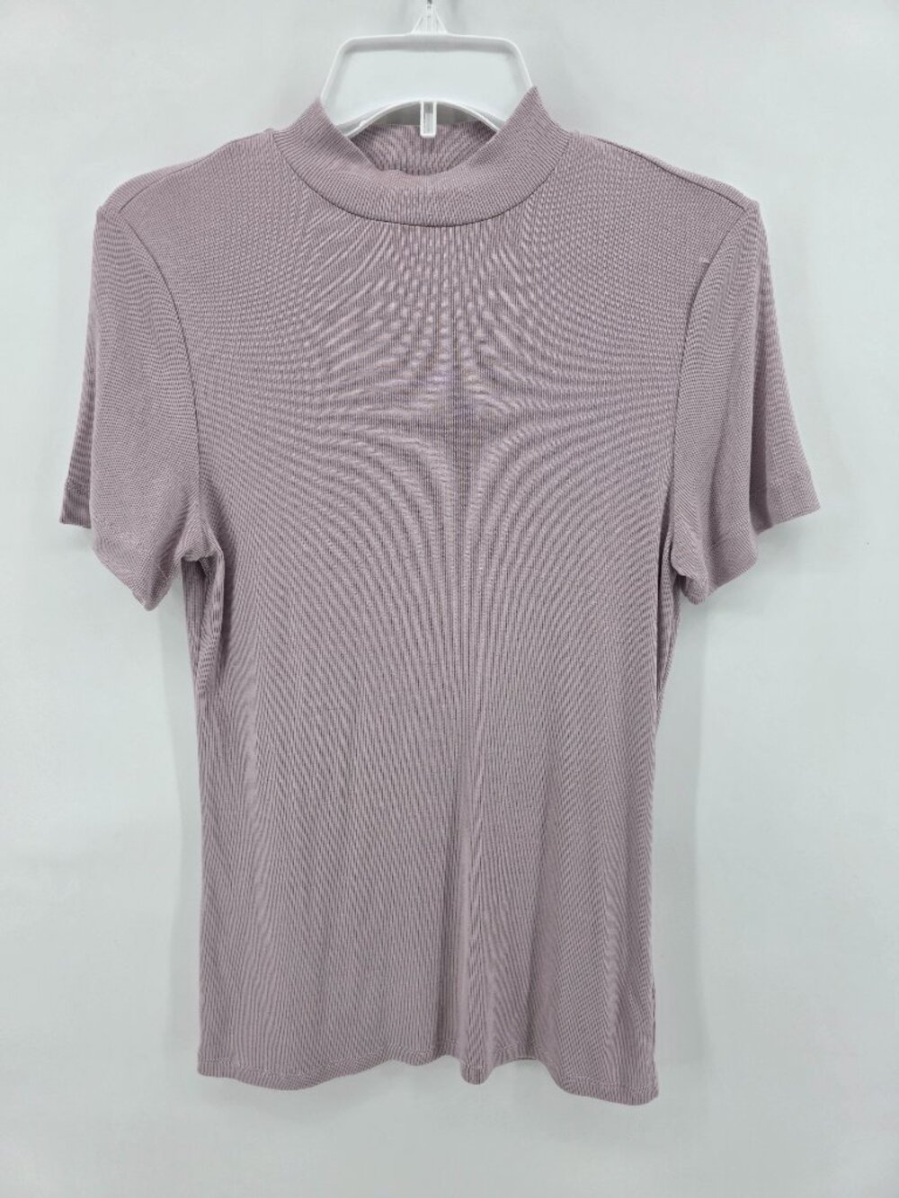 Babaton Aritzia Mauve Ribbed Mock Neck T-Shirt Size L